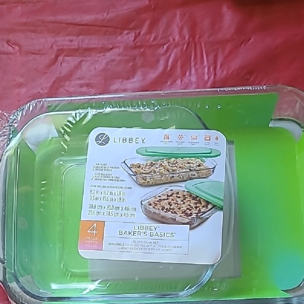 Libbey Green Glass Baking Dish Set